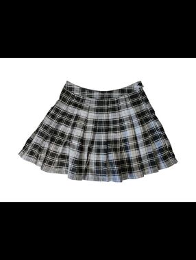 Forever 21 Classic Black & White Plaid Pleated Skirt - Women's Skirt
